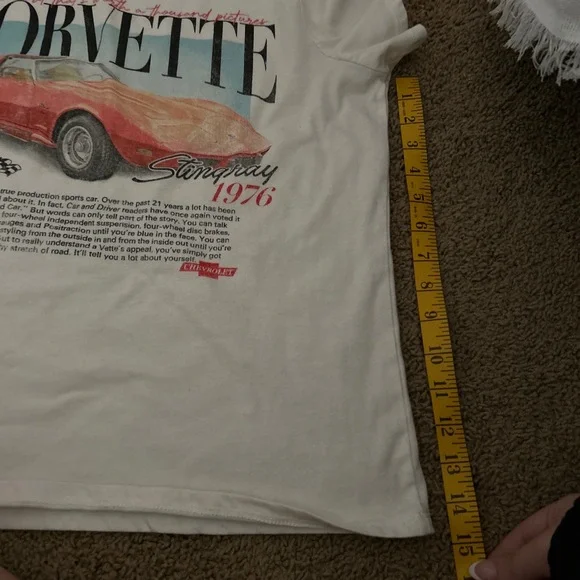 Hybrid Corvette Print Graphic Tee Short Sleeve Stingray T-Shirt Size S - Picture 6 of 6